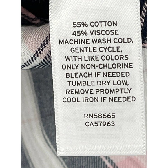 BP High-Low Plaid Button-Up Shirt Size XSmall - Picture 6 of 6